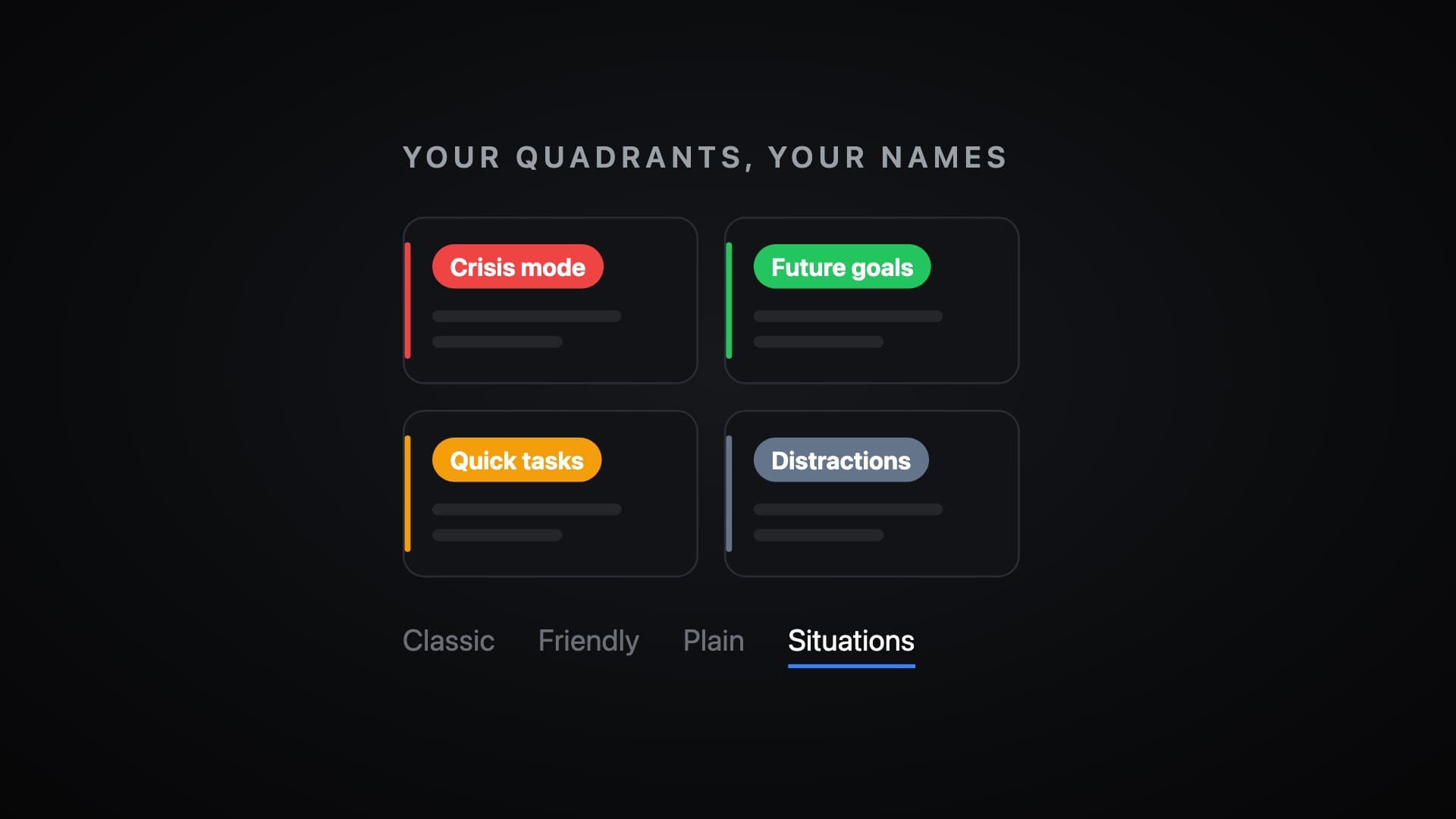 Your Quadrants, Your Names: Rename the Eisenhower Matrix in Glento
